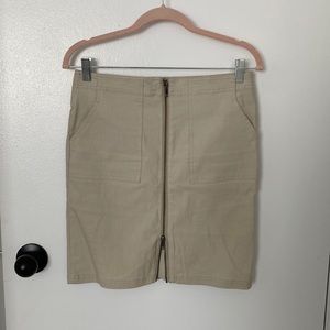 Canvas skirt with zipper